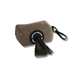 Brown Dog Leash & Poop Bag Holder Set - perro collective