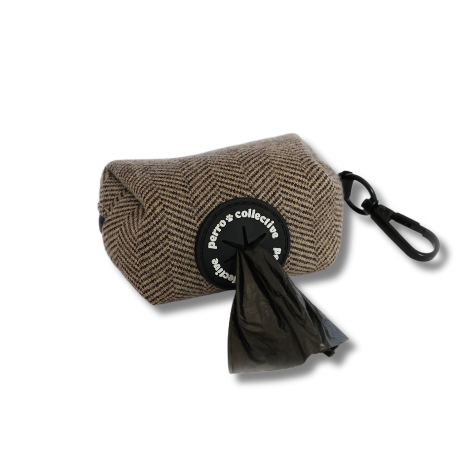 Brown Dog Leash & Poop Bag Holder Set - perro collective