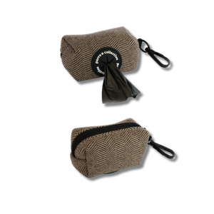 Brown Dog Leash & Poop Bag Holder Set - perro collective