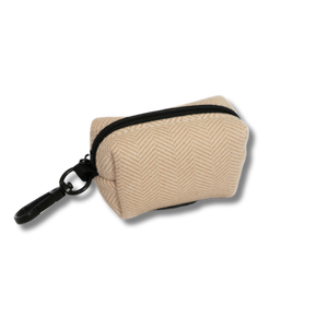 Beige Dog Leash & Poop Bag Holder Set - perro collective